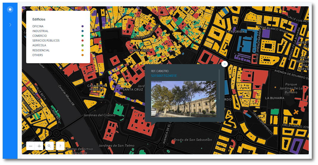 Ventana de datos asociados al Edificio
