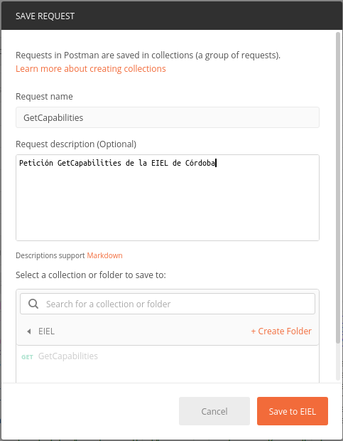 Guardado de petición