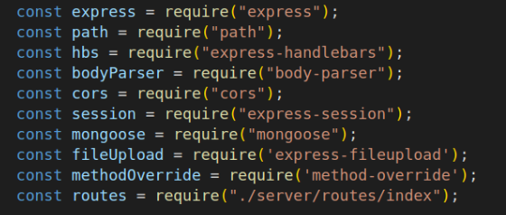 Dependencias del servidor Node